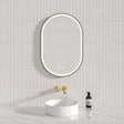 450/600/900/1200Mm Oval Black Framed Led Mirror Touch Sensor Horizontal/Vertical Installation