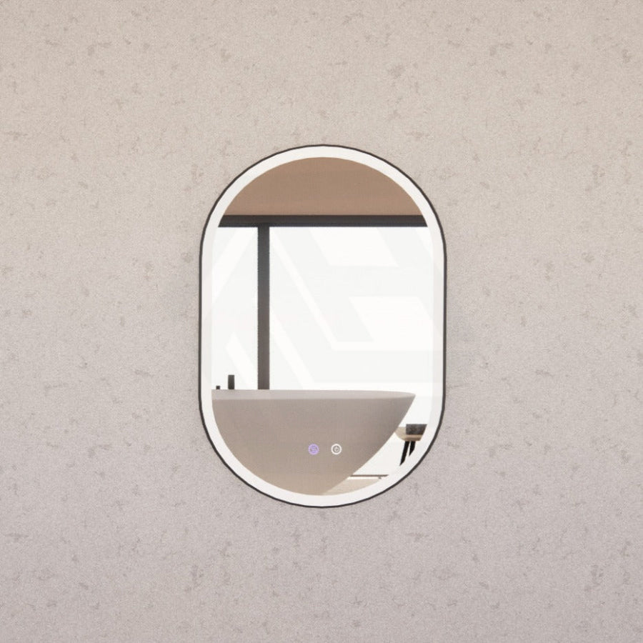 600/900/1200Mm Oval Black Framed Led Mirror Touch Sensor Horizontal/Vertical Installation Mirrors