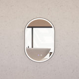 600/900/1200Mm Oval Black Framed Led Mirror Touch Sensor Horizontal/Vertical Installation Mirrors