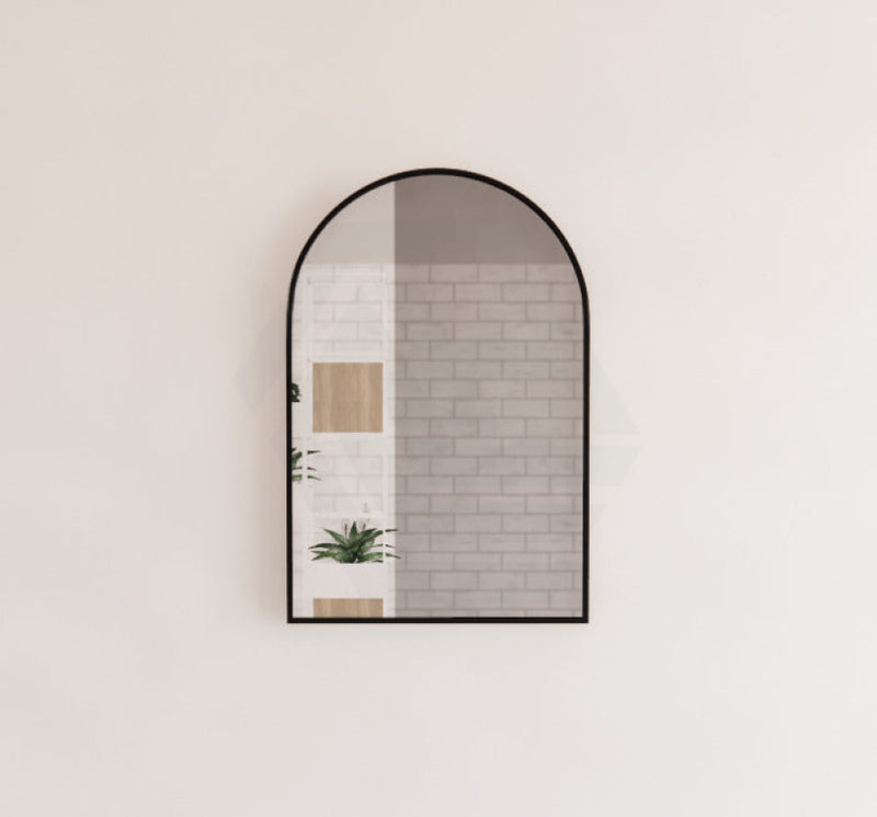 450/600Mm Bathroom Black Framed Arch Mirror Wall Mounted Mirrors