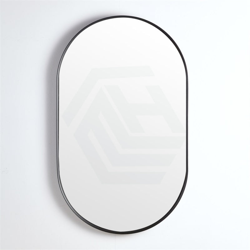 450/600Mm Bathroom Black Framed Oval Mirror Wall Mounted Mirrors