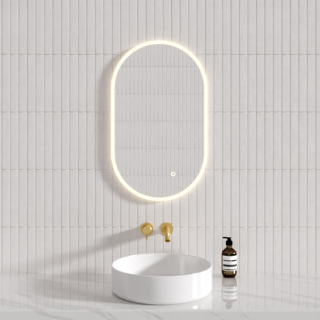 450/600Mm Led Mirror Oval Acrylic Touch Sensor Led Mirrors