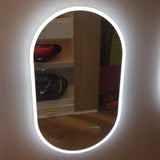 450/600Mm Led Mirror Oval Acrylic Touch Sensor