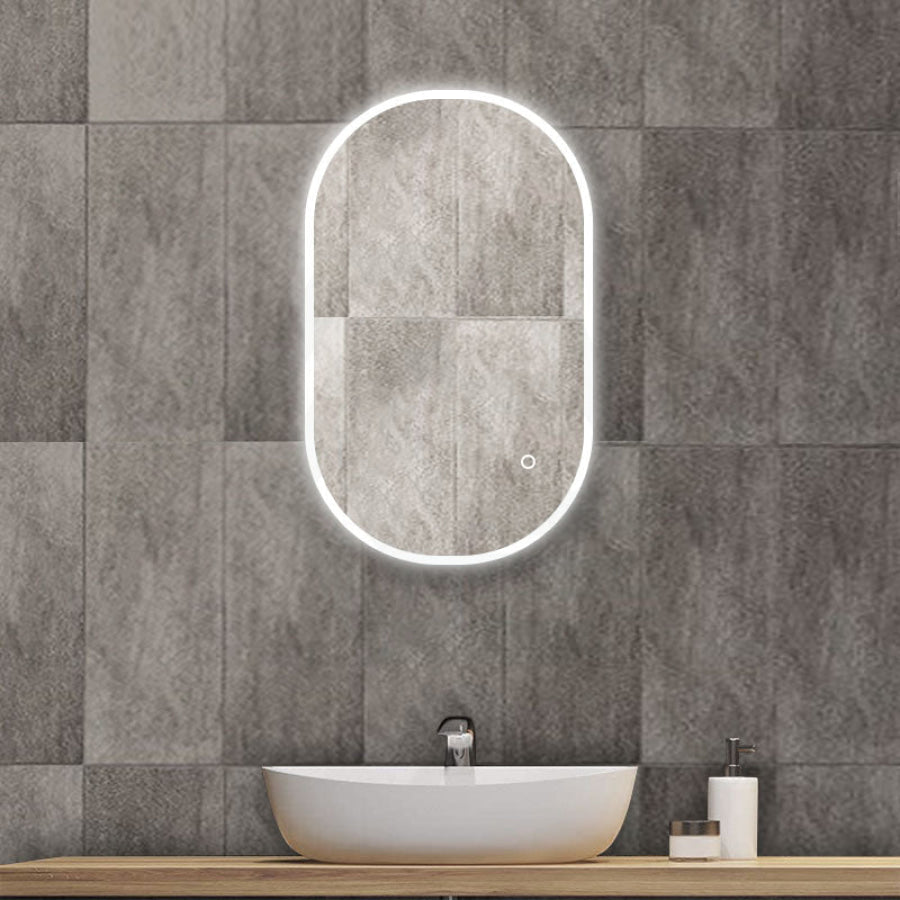 450/600Mm Led Mirror Oval Acrylic Touch Sensor 600X900Mm