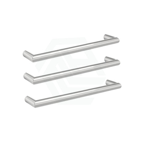 450/630/830Mm Thermogroup Round 3 Single Bar Heated Towel Rail Polished Stainless Steel Rails