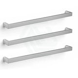 450/630/830Mm Thermogroup Square 3 Single Bar Heated Towel Rail Polished Stainless Steel Rails