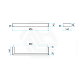 450/630/830Mm Thermogroup Square Single Bar Heated Towel Rail Polished Stainless Steel Rails