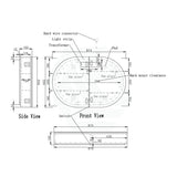 450/870/1200Mm Oval Led Back Lit Shaving Cabinet Matt White Cabinets