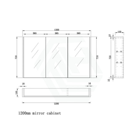 450/600/750/900/1200/1500Mm Matt White Mdf Pencil Edge Wall Hung Shaving Cabinet 1200Mm Cabinets