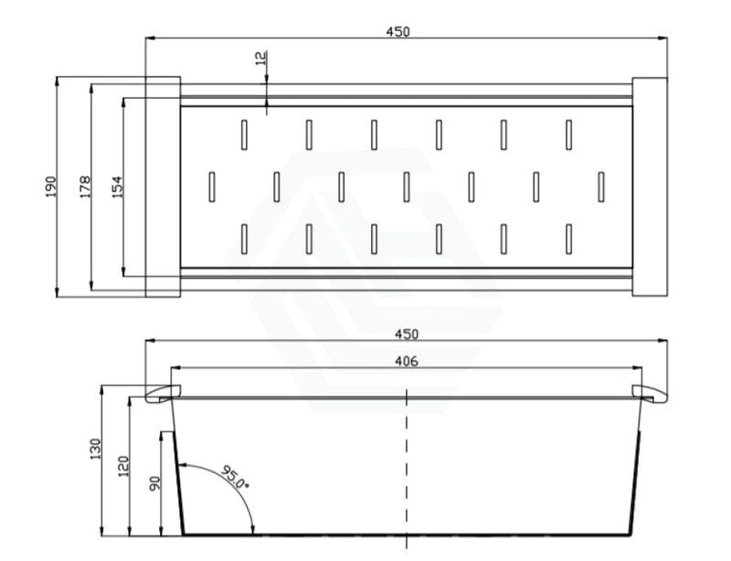 450Mm Square Stainless Steel 304 Colander For Kitchen Sinks