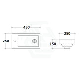 450X250X530Mm Wall Hung Pvc Vanity With Poly Top Left Or Right Hand Hinge Gloss White