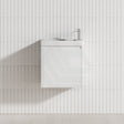 450X250X530Mm Wall Hung Pvc Vanity With Poly Top Left Or Right Hand Hinge Gloss White Vanities