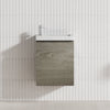 450X250X550Mm Wall Hung Narrow Bathroom Vanity With Poly Top Dark Oak Mdf Vanities With Legs