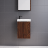 450X250X550Mm Wall Hung Vanity Left Hand Hinge With Poly Top Brown Oak Vanities