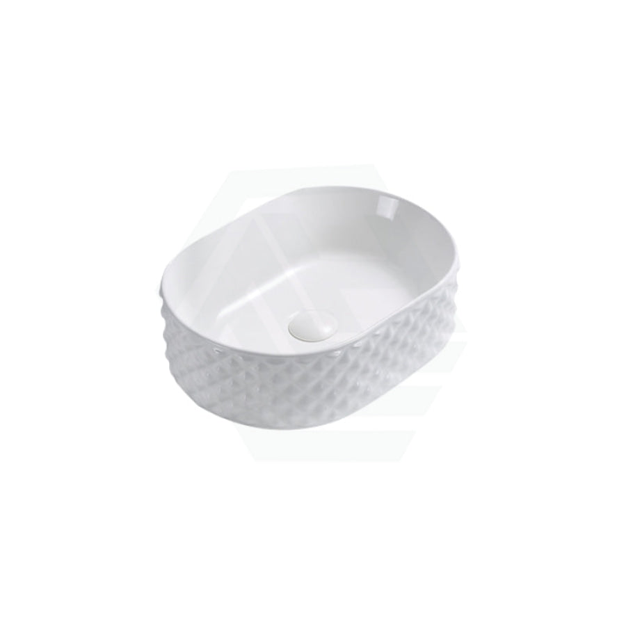 450X330X130Mm Oval Gloss White Above Counter Basin Ceramic Basins