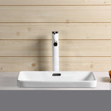 450X330X150Mm Rectangle Gloss White Ceramic Inset Basin With Overflow Hole