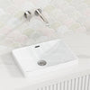 450X330X150Mm Rectangle Gloss White Ceramic Inset Basin With Overflow Hole Basins