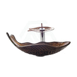 450X350X170Mm Above Counter Glass Art Basin Special Fish Shape Bathroom Antique Vintage Wash