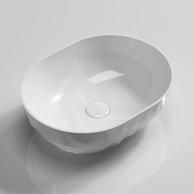 450X360X140Mm Oval Above Counter Ceramic Basin Gloss White Basins