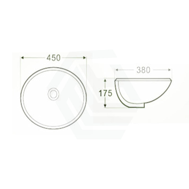 450X380X175Mm Oval Under Mount Gloss White Ceramic Basin