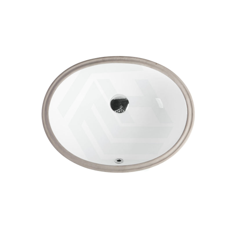 450X380X175Mm Oval Under Mount Gloss White Ceramic Basin