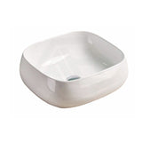 450X400X145Mm Rectangle Above Counter Gloss White Ceramic Basin Ultra Slim Basins