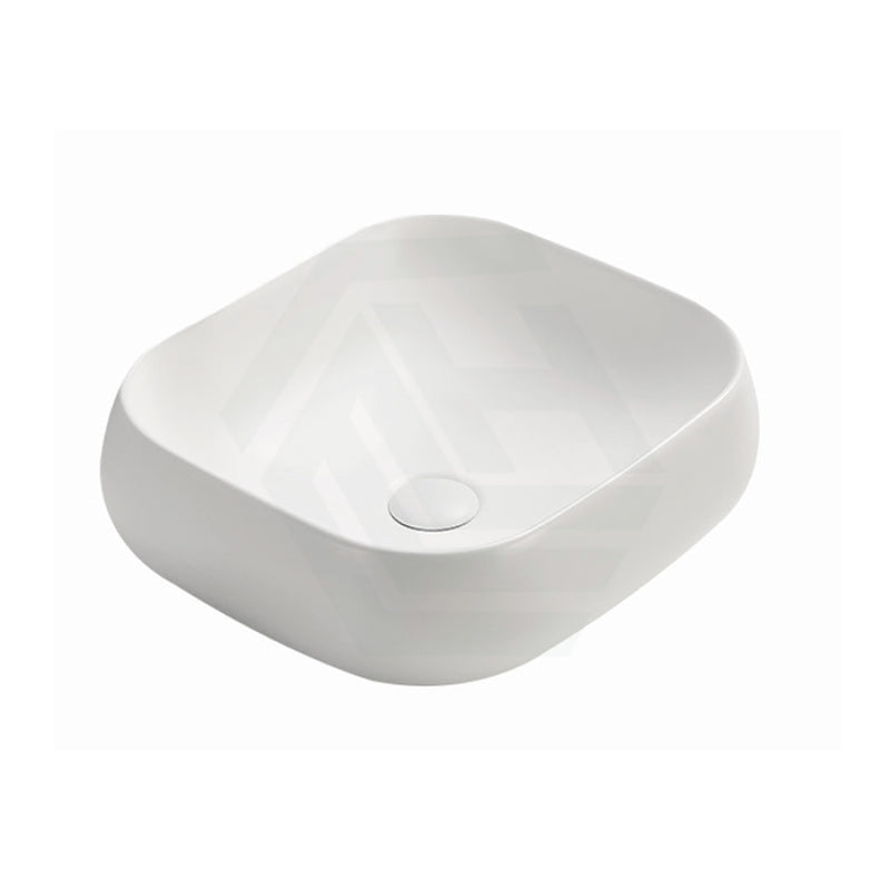 450X400X145Mm Rectangle Above Counter Matt White Ceramic Basin Ultra Slim Basins