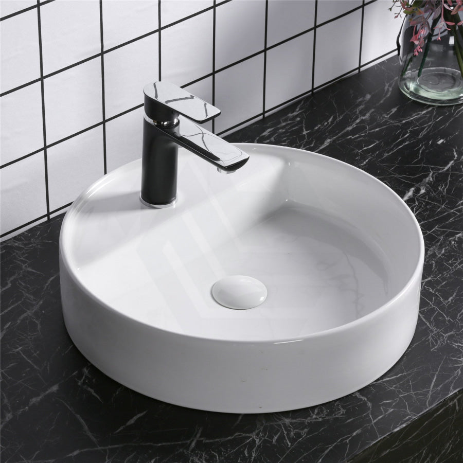 Round Above Counter Basin Ceramic Gloss White