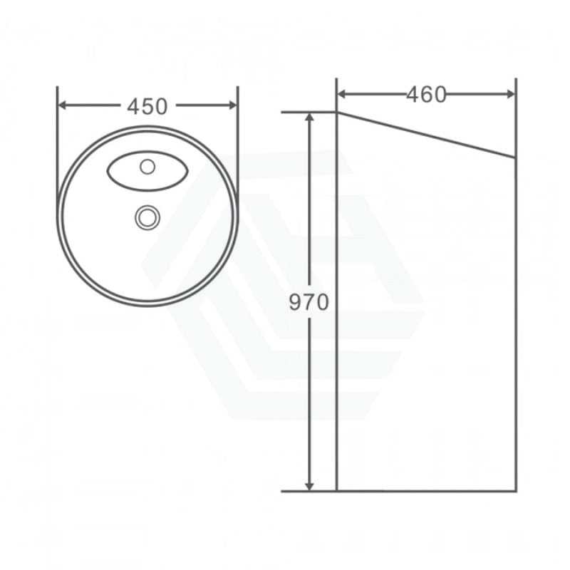 450X460X970Mm Freestanding Ceramic Basin Floor Mounted With Tap Hole