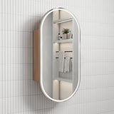 450X900Mm Beau Monde Led Mirror Oval Shaving Cabinet Mia Finish Frameless Touchless Sensor Frontlit