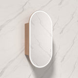 450X900Mm Beau Monde Led Mirror Oval Shaving Cabinet Mia Finish Frameless Touchless Sensor Frontlit