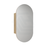 450X900Mm Beau Monde Wall Hung Oval Shaving Mirror Cabinet Carita Finish For Bathroom Cabinets