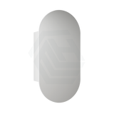 450X900Mm Beau Monde Wall Hung Oval Pill - Shaped Shaving Mirror Cabinet Matt White Finish For