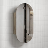 450X900Mm Beau Monde Wall Hung Oval Pill - Shaped Shaving Mirror Cabinet Max Finish For Bathroom