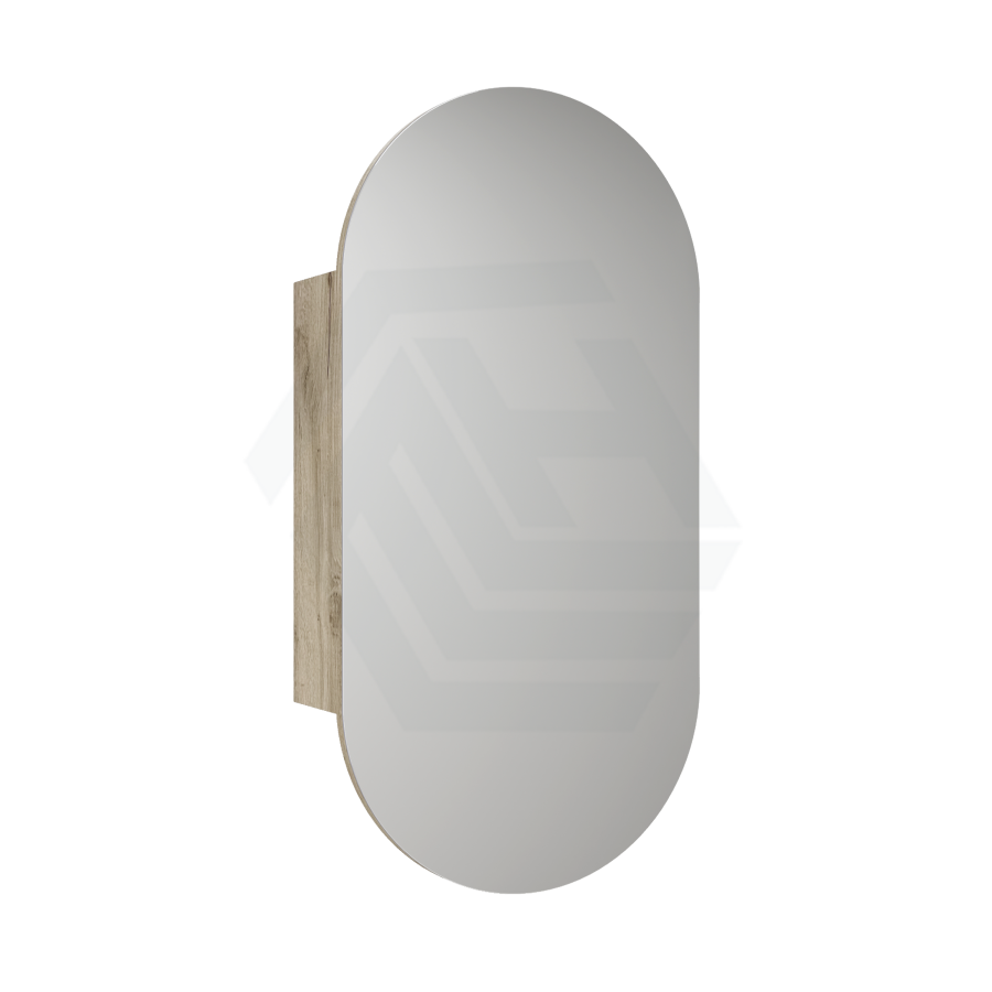 450X900Mm Beau Monde Wall Hung Oval Pill - Shaped Shaving Mirror Cabinet Max Finish For Bathroom