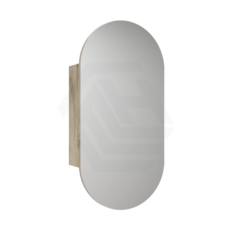 450X900Mm Beau Monde Wall Hung Oval Pill - Shaped Shaving Mirror Cabinet Max Finish For Bathroom