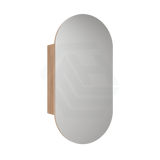 450X900Mm Beau Monde Wall Hung Oval Pill - Shaped Shaving Mirror Cabinet Mia Finish For Bathroom