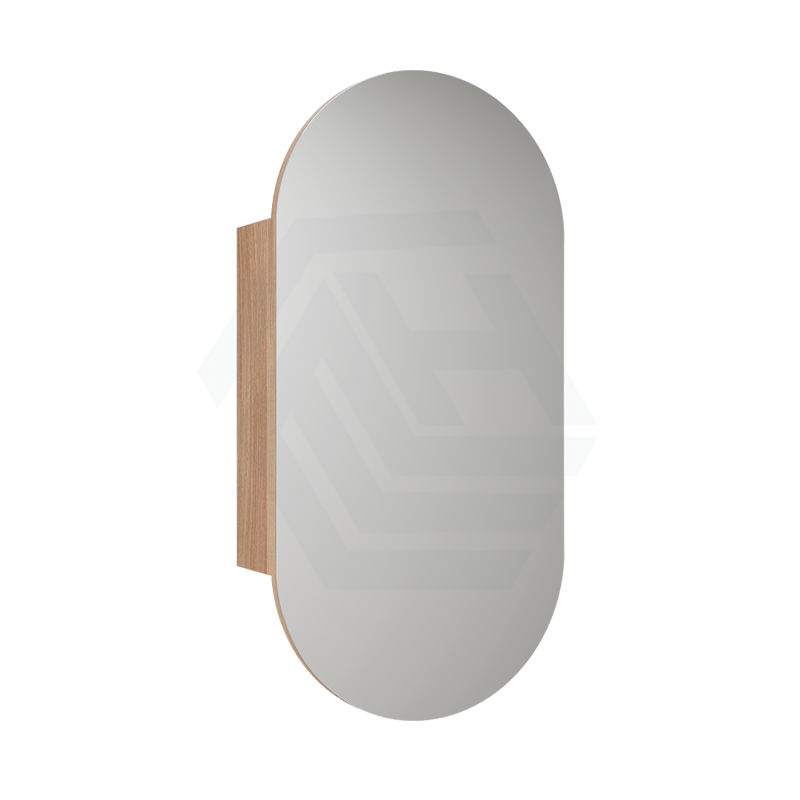 450X900Mm Beau Monde Wall Hung Oval Pill - Shaped Shaving Mirror Cabinet Mia Finish For Bathroom