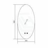 450X900Mm Led Mirror Oval Motion Sensor Auto On