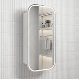 450X900Mm Vienna Led Mirror Squircle Shaving Cabinet Matt White Finish Frameless Touchless Sensor