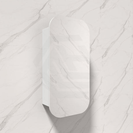 450X900Mm Vienna Wall Hung Squircle Shaving Mirror Cabinet Matt White Finish For Bathroom Cabinets