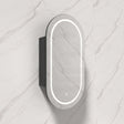 450X900X150Mm Ceto Olivia Matt Black Oval Led Shaving Cabinet Frontlit Cabinets