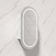 450X900X150Mm Ceto Olivia Matt White Oval Led Shaving Cabinet Frontlit Cabinets