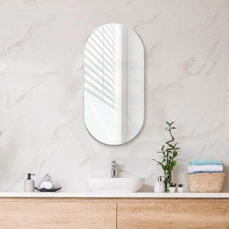 450X900X5Mm Bathroom Olivia Oval Wall Mirror Pencil Edge Vertical Or Horizontal Frameless Mirrors