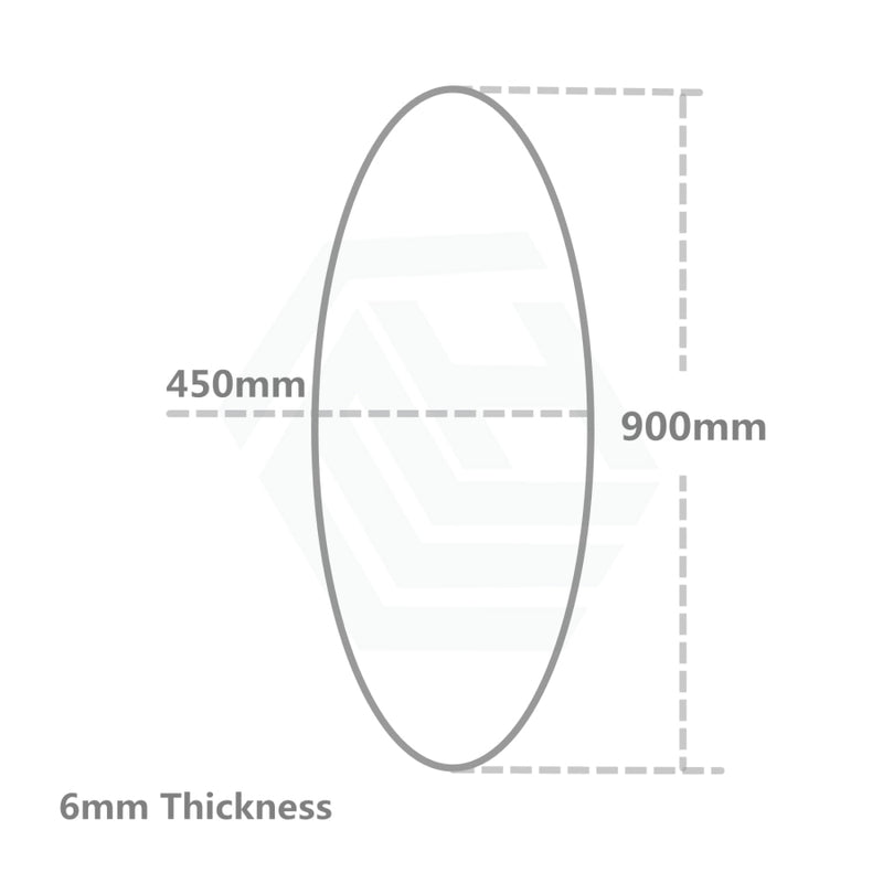 450X900X6Mm Oval Bathroom Wall Mounted Mirror Pencil Edge Vertical Or Horizontal Copper Free