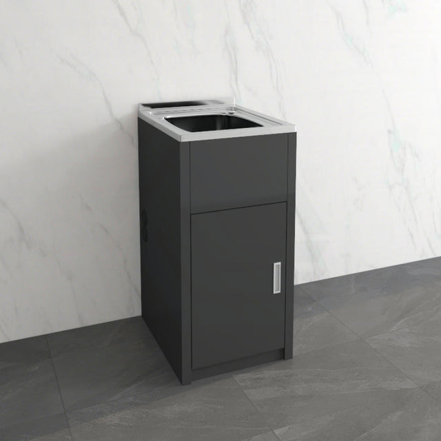 36L Matt Black Stainless Steel Laundry Tub Cabinet