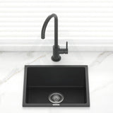 457X406X200Mm Carysil Black Single Bowl Granite Stone Kitchen/laundry Sink Top/flush/under Mount