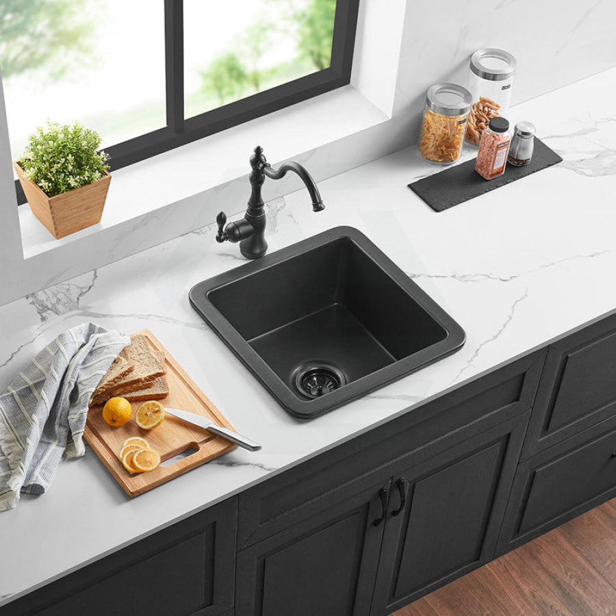 457X457X228Mm Matt Black Camden Fireclay Kitchen/Laundry Sink Single Bowl Top/Under Mount Kitchen