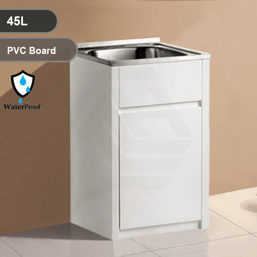 PVC Stainless Steel Laundry Cabinet Single Bowl 45L