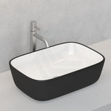 Above Counter Ceramic Basin Rectangle Gloss Black White